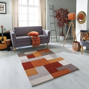 Oriental Weavers – Lexus Terracotta 120 x 170cm / Orange/Multicoloured – The Rug Quarter