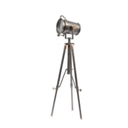 Charlie Copper And Satin Grey Tripod Floor Lamp E27 40w