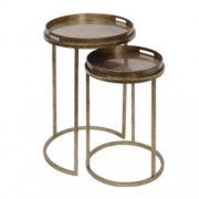 Vienna Antique Gold Atlas Set Of 2 Side Tables