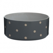 Mason Cole Polka Dot Dog Bowl – 18cm Grey