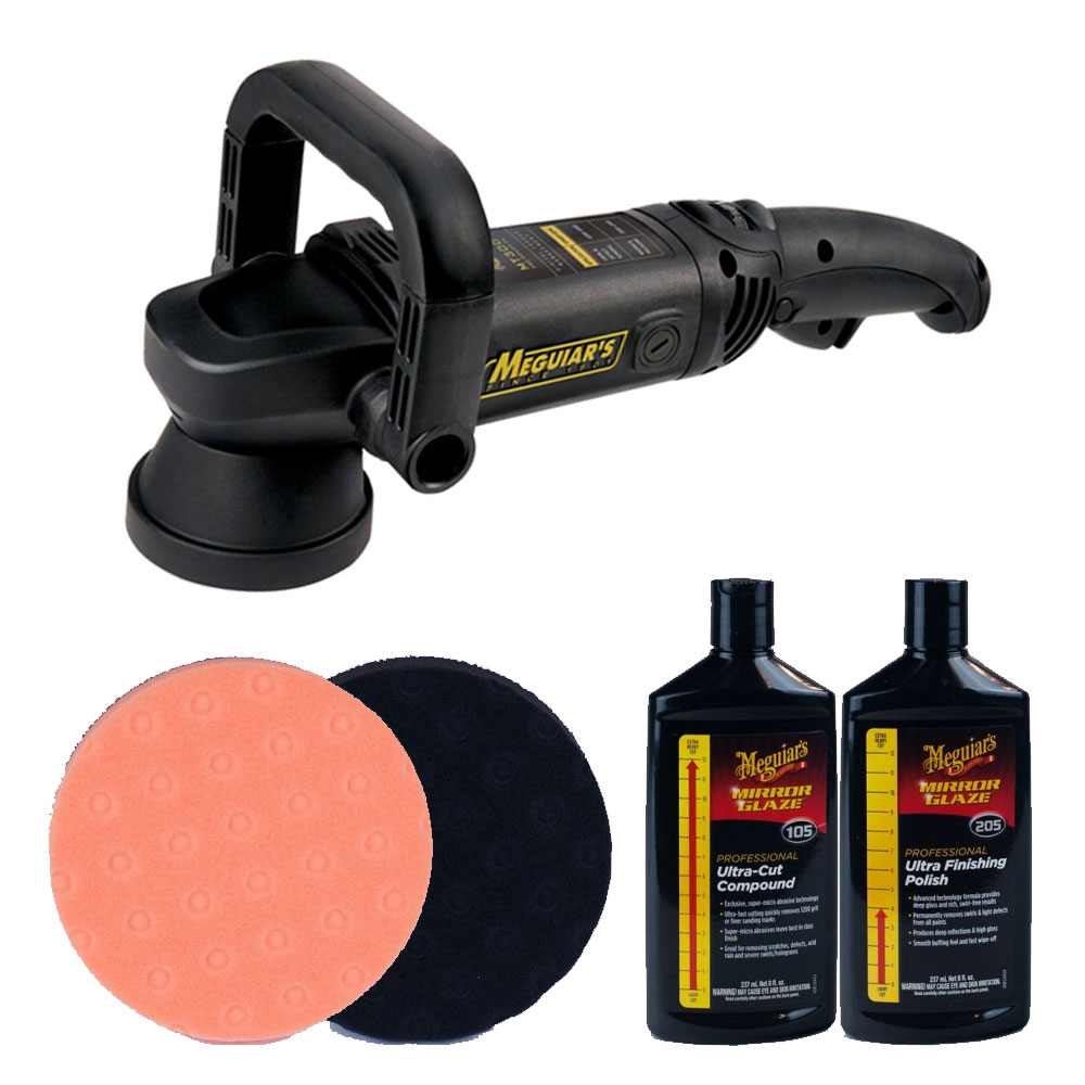 Meguiars MT320 DA Machine Polisher Lake Country Pads and Meguiars Polishes Bundle – Blok 51