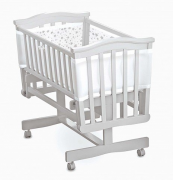 Breathable Baby – Mesh Crib Liner 4 Sided – Twinkle Grey – White / Grey – Polyester