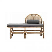 Bench with Mattress Rattan/Weaving Nature