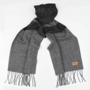 Men’s Personalised Lambswool Herringbone Black Scarf – Hurley Burley