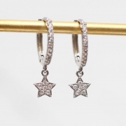 Sterling Silver And Crystal Star Hoop Earrings – Hurley Burley