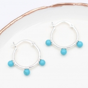 Sterling Silver And Turquoise Hoop Earrings – Hurley Burley