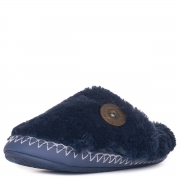 Pandora Faux Fur Mule Slippers – Small – Peacoat Navy / Trace Grey – Women’s – Bedroom Athletics