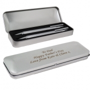 Personalised Pen Set With Engraved Box