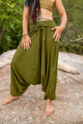 Harem Pants – Plain – Green – The Karmic Chameleon