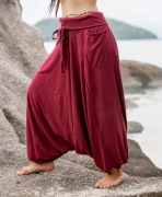 Harem Pants – Plain – Maroon – The Karmic Chameleon