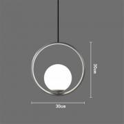 Nordic Glass Ball Pendant Lights Large Round Seated Drop – Silver 30 cm – Decked Deco LTD