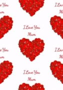 Red Rose Petal Heart Mother S Day Wrapping Paper