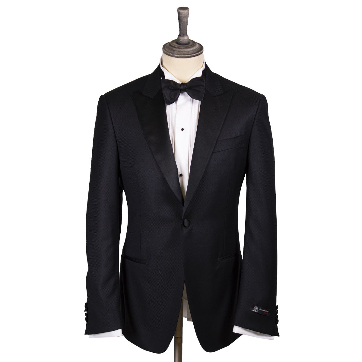 Robert Old Mens Black Micro-Pattern Wool & Silk Tuxedo – 58 – Robert Old & Co