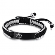 Tahiti Rope Medical Alert Bracelet Black – Personalised Medical