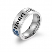 Heart Disease Medical Alert Rings T 1/2 (US 10) – Personalised Medical