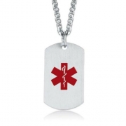 Maverick Medical Alert Dog Tag Necklace Silver – Personalised Medical