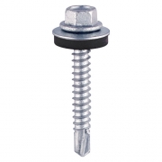 Timco Self-Drilling Screws – Hex – Light Section Steel – Zinc – with EPDM Washer – 5.5mm x 25mm / 50pcs – Just The Job Supplies