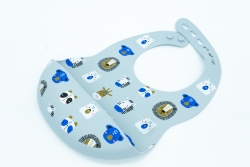 INOBY Silicone Bib Blue Animals