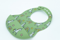 INOBY Silicone Bib Green Unicorn