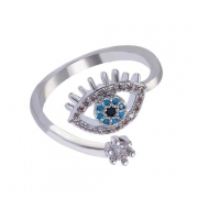 Silver Evil Eye Ring £13 Adjustable – Silver – Ezavision