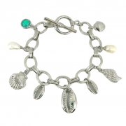 Silver Multi Charm Bracelet .99 18 cm – Silver – Ezavision