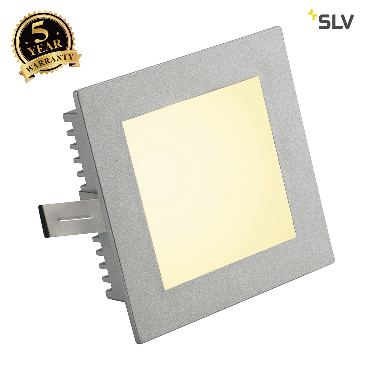 SLV FLAT FRAME BASIC recessed light, square, silver-grey, G4 , max. 20W 112732