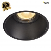 SLV HORN-O GU10, steel, 1x GU10 max. 50W, matt black, IP21, incl. clip springs 113160