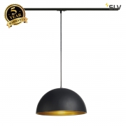 SLV FORCHINI M pendant, 40cm, round, black/gold, E27, incl. black 1-circuit adapter 143932