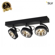 SLV KALU 3 wall and ceiling light, matt black, 3x QRB111, max. 3x 50W 147270