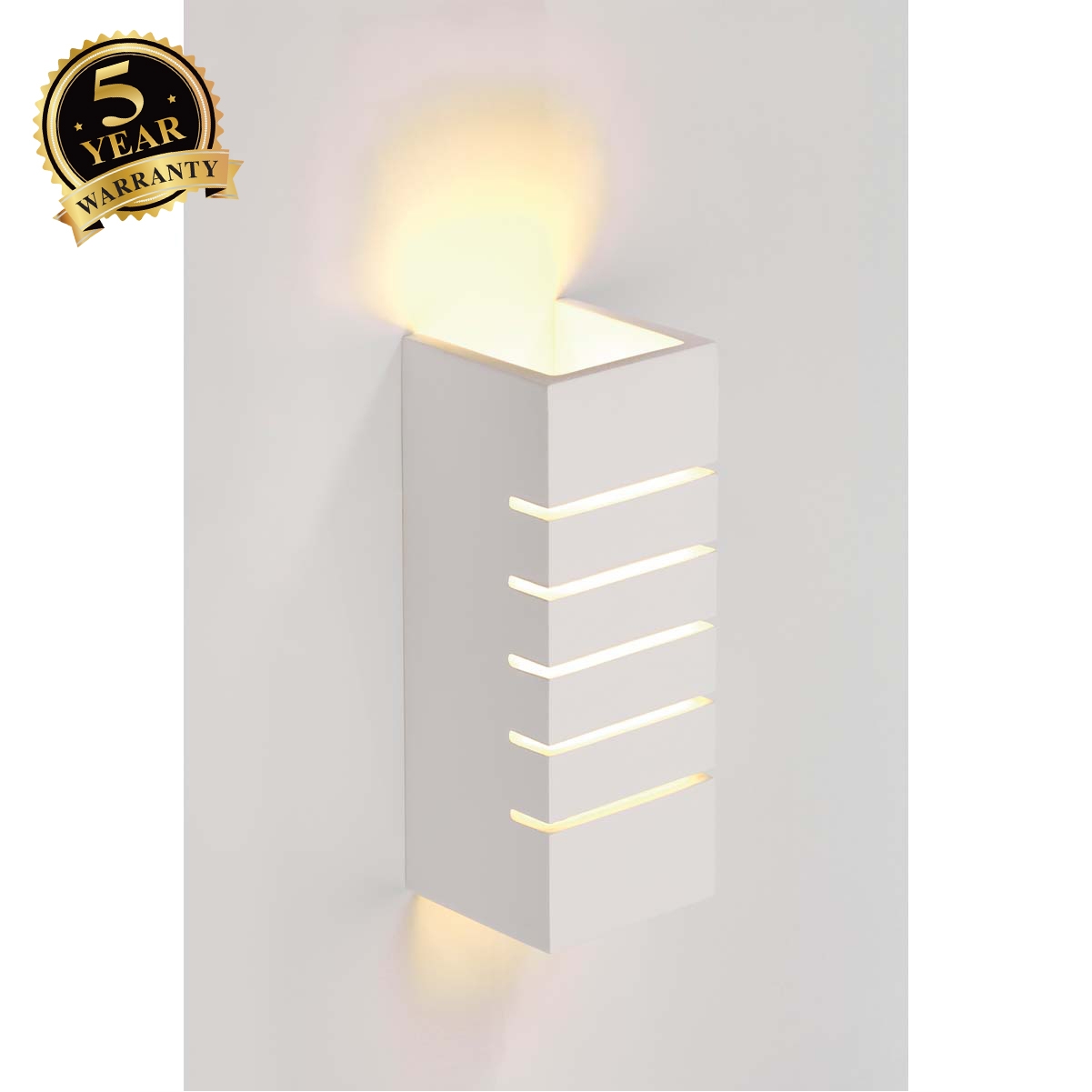 SLV Wall light, GL 100 SLOT, square, white plaster, E14, max. 40W 148010