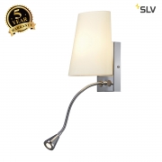 SLV COUPA FLEXLED wall light, chrome, frosted glass, 1xG9 max. 40W, 3W LED, 3000K 149452