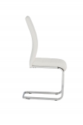 Soho Pu With Stainless Steel Cantilever Base Dining Chair (Pairs), WHITE – Lc Living