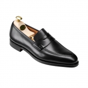 Crockett & Jones Mens Sydney Black Calf Penny Loafer City Sole – Leather – 8 – Robert Old & Co