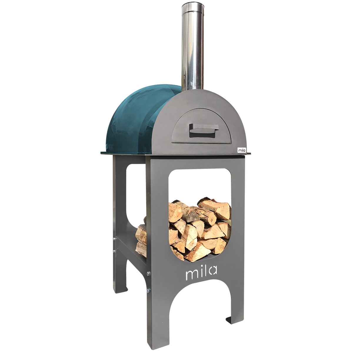 Mila 60 Pre-Built Wood-Fired Oven With Stand – Multiple Colour Options – Teal – Outdoor Pizza Oven – Forno Boutique