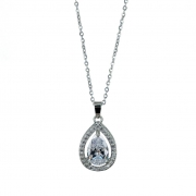 Teardrop Necklace 45+5cm – Silver – Ezavision