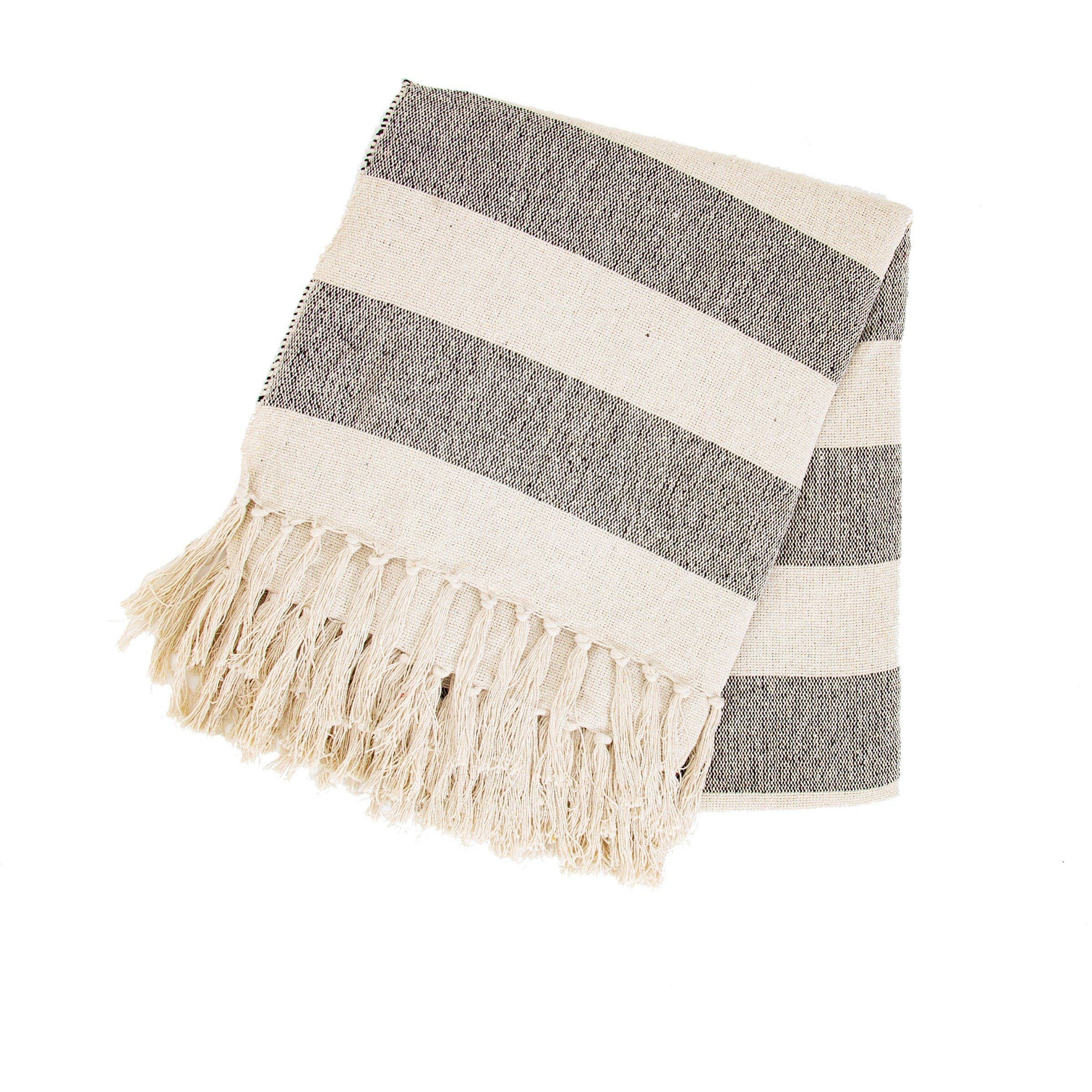 Scandi Boho Stripe Blanket Throw