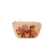 Elizabeth Scarlett Tiger Apricot Velvet Coin Purse – One Size – Cotton