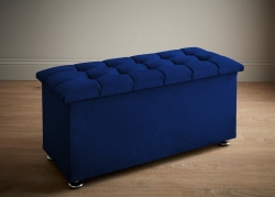 Portabello – Torino Ottoman – Royal Monaco Velvet Small – High Quality Velvet – Blue – Tufted – Small