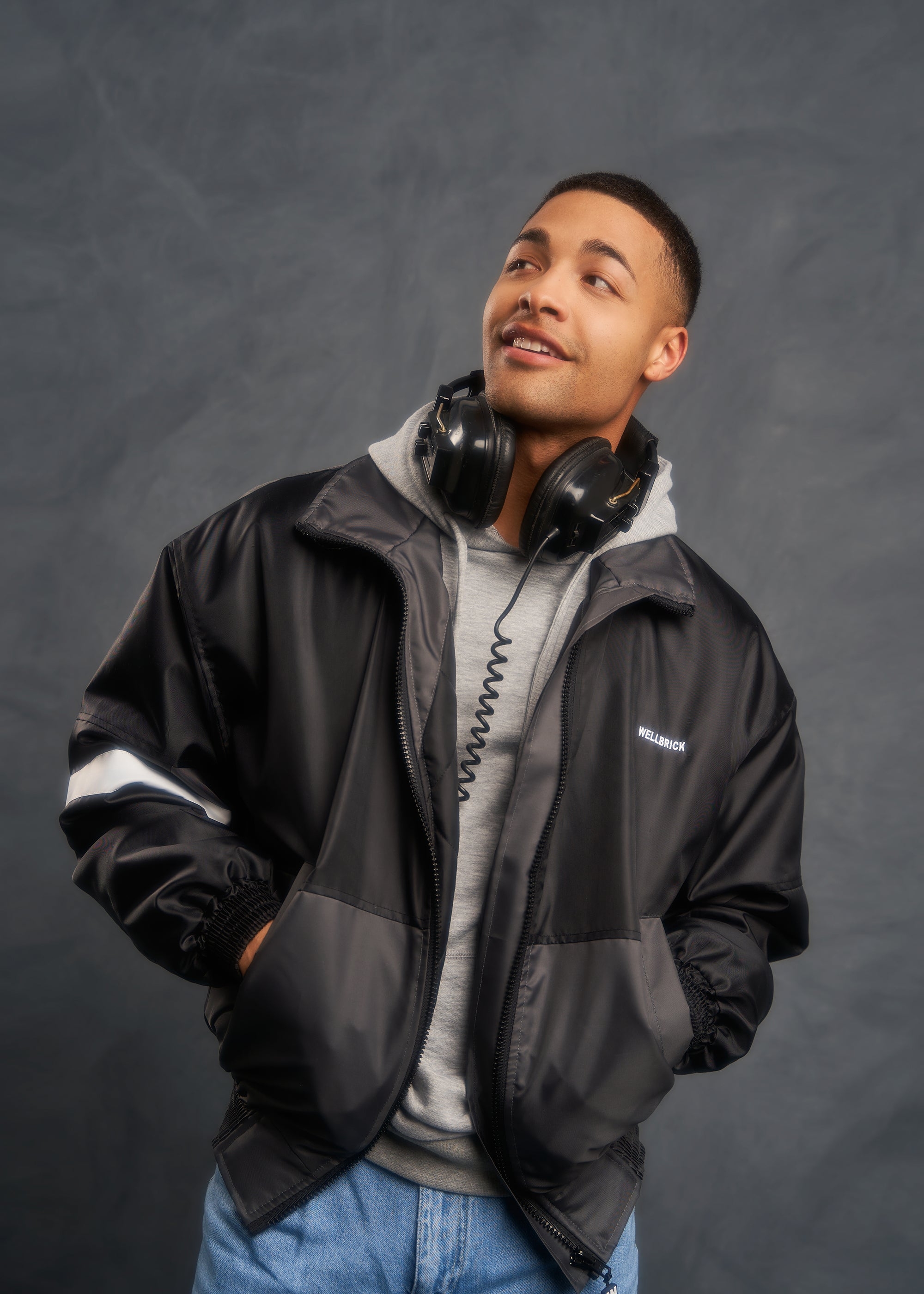 Retro Festival Jacket – Grey and Black L – WellBrick