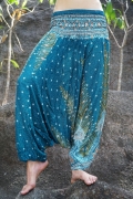 Harem Pants – Peacock Feather – Teal – The Karmic Chameleon